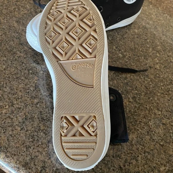 Unique Black Converse High Top’s M 5 W 7 - Picture 4 of 6
